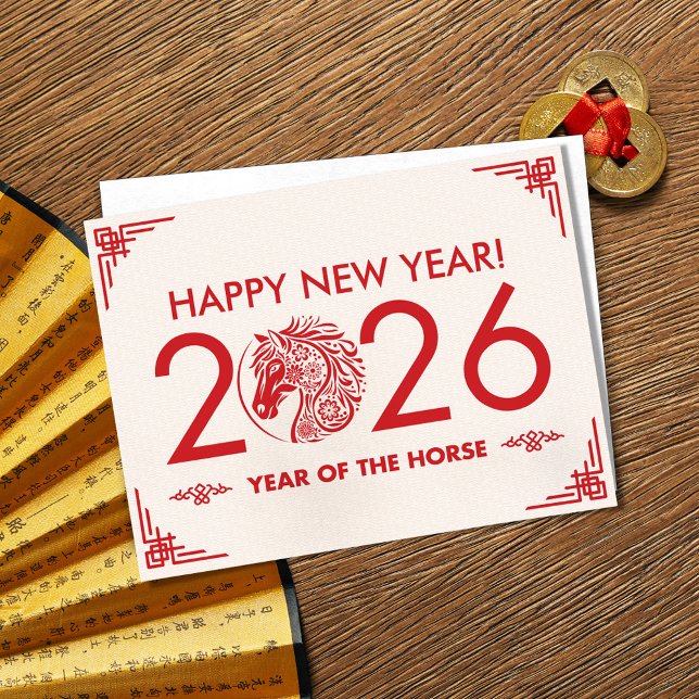 Postal Festiva Año Nuevo Chino del Caballo 2026 (Subido por el creador)