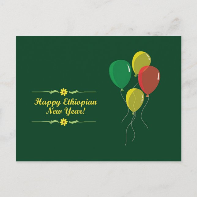 Postal Festiva Año Nuevo etíope (Anverso)
