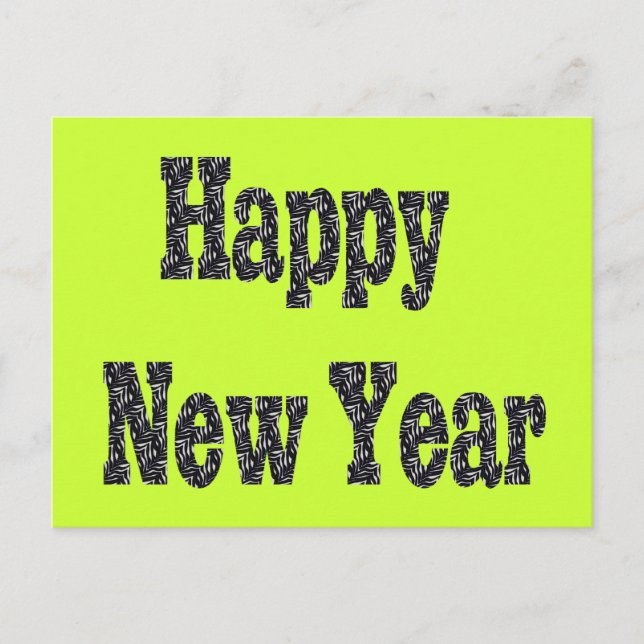 Postal Festiva año nuevo feliz (Anverso)