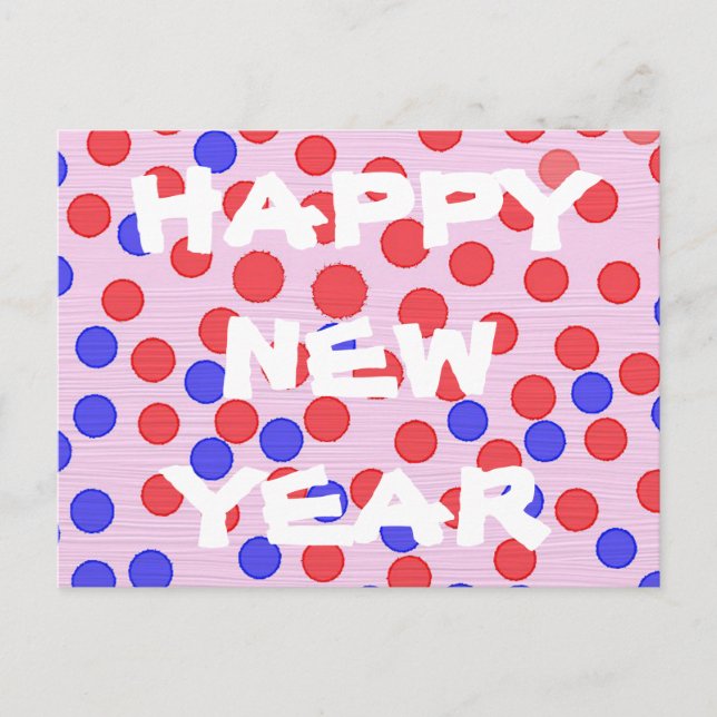 Postal Festiva Año Nuevo Feliz Moderno (Anverso)