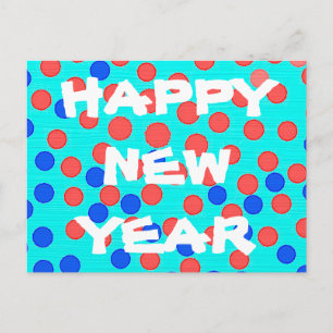Postal Festiva Año Nuevo Feliz Moderno