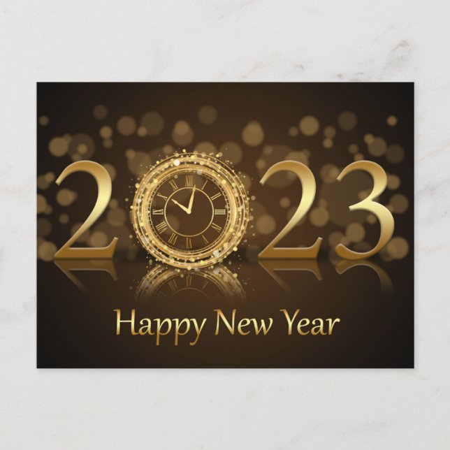 Postal Festiva Año Nuevo feriado de fuegos artificiales (Anverso)