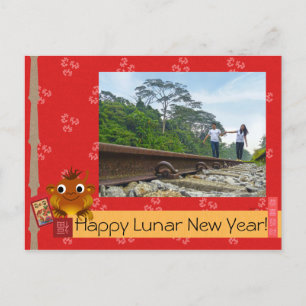 Postal Festiva Año nuevo lunar chino (mono)