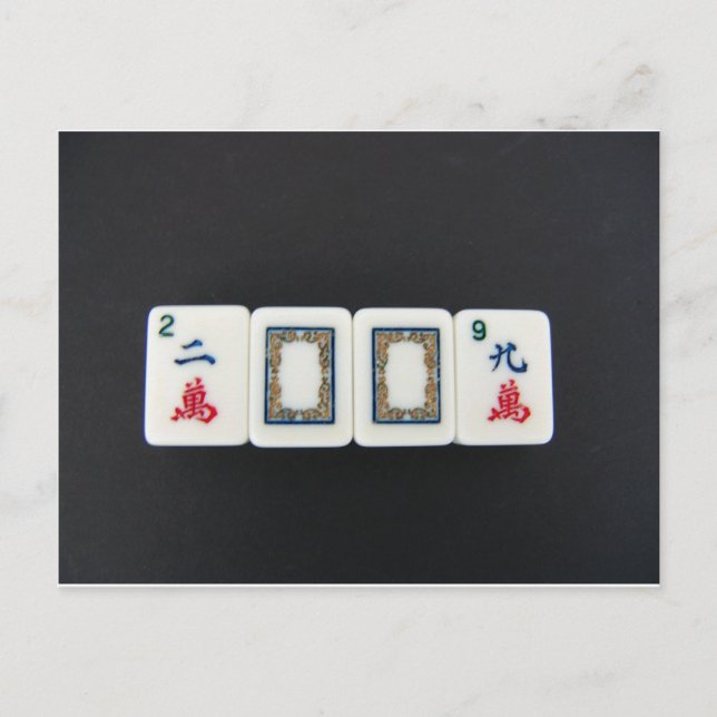 Postal Festiva año nuevo mah-jongg (Anverso)