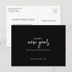 Postal Festiva Año Nuevo Minimalista simple