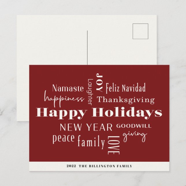 Postal Festiva Año Nuevo muchos saludos a Borgoña (Anverso / Reverso)
