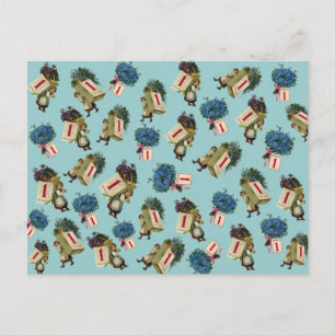 Postal Festiva Año nuevo vintage