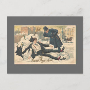 Postal Festiva Año nuevo vintage