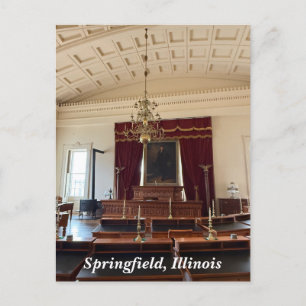 Postal Festiva Antiguo Capitolio del Estado en Springfield, IL