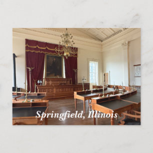 Postal Festiva Antiguo Capitolio Estatal en Springfield, IL
