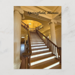 Postal Festiva Antiguo Capitolio Estatal en Springfield, IL