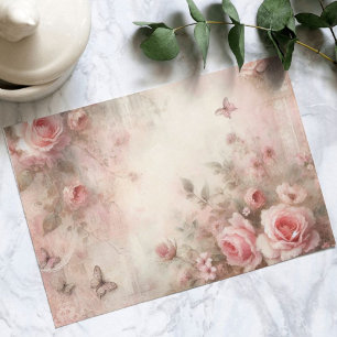 Postal Festiva Antiguo Jardín de Rosas Rosa Rosa, Desnudo