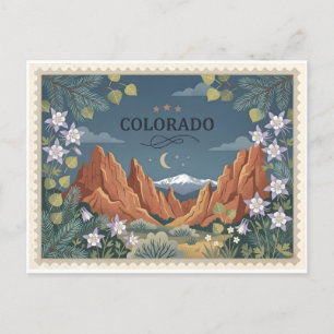 Postal Festiva Antiguo Viaje por Colorado
