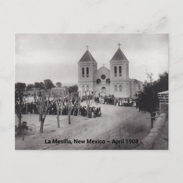 Postal Festiva Antique La Mesilla NM Plaza Nuevo México 1908 PC (Anverso)