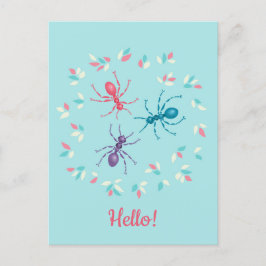 Postal Festiva Ants Spring Pastel Wildlife Hello