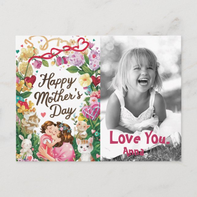 Postal Festiva *~* AP72 . Whimsical Sweet Love Mother's Day Photo (Anverso)