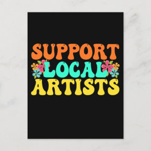 Postal Festiva Apoya a los Artistas Locales Para Amante de la Mús