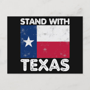 Postal Festiva Apoya a Texas con la bandera texana de Texas