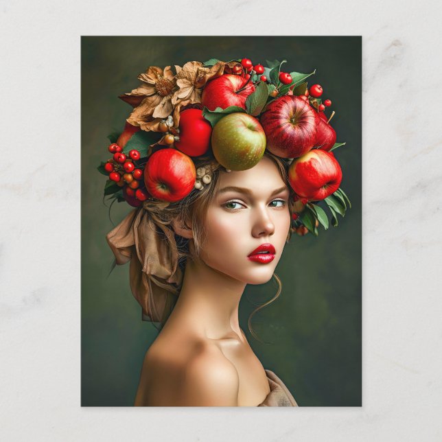 Postal Festiva Apple y la dama de cerezo rusos (Anverso)