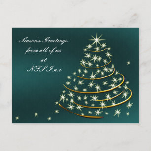 Postal Festiva Aqua Gold Christmas Tree Corporate