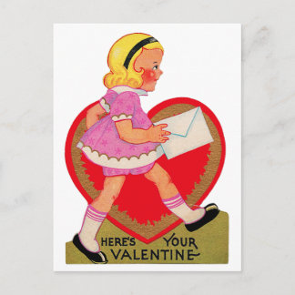 Postal Festiva Aquí está tu Chica de San Valentín