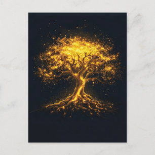Postal Festiva Árbol brillante de la vida - místico y encantador