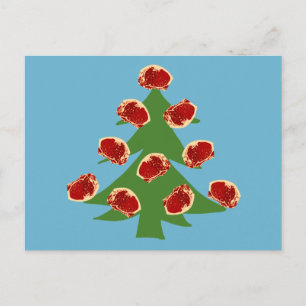 Postal Festiva Árbol de carnes de vacaciones