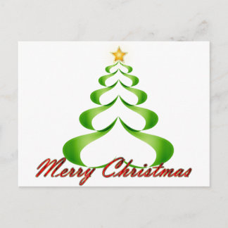 Postal Festiva Árbol de cinta navideña