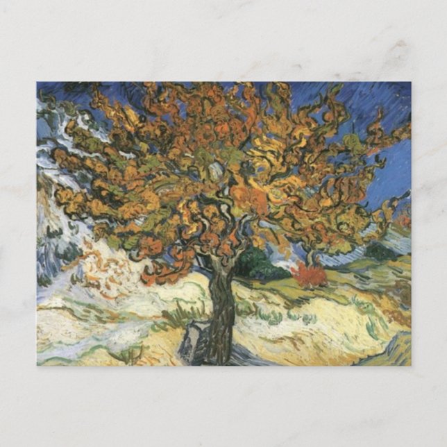 Postal Festiva Árbol de moras por van Gogh (Anverso)