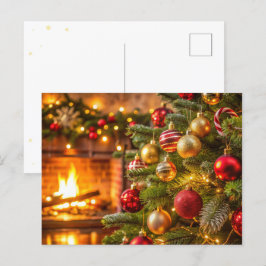 Postal Festiva Árbol de Navidad, concepto de Año Nuevo