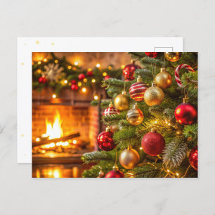 Postal Festiva Árbol de Navidad, concepto de Año Nuevo