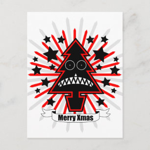 Postal Festiva Árbol de navidades asesino
