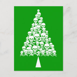 Postal Festiva Árbol de navidades blanco Skully