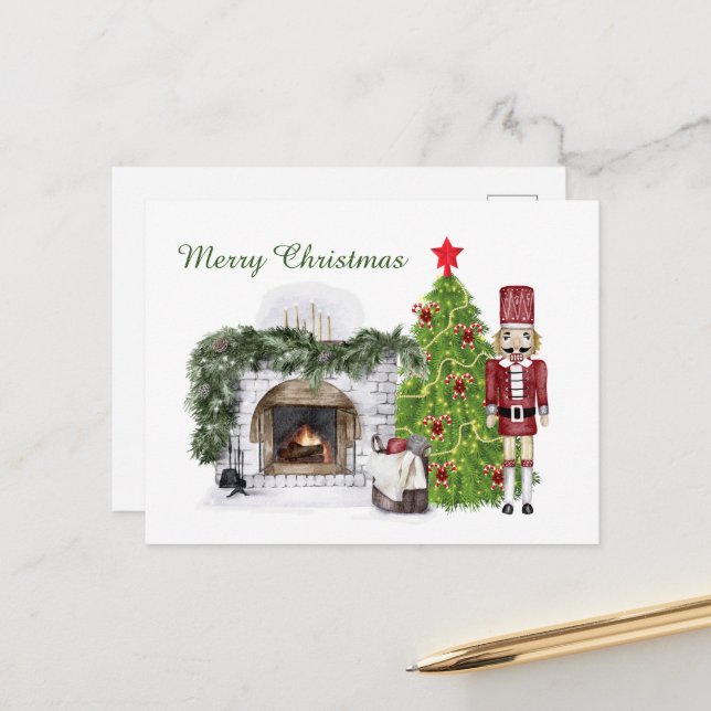 Postal Festiva árbol de petcracker de Navidades festivos (Anverso/Reverso In Situ)