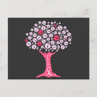 Postal Festiva Árbol de sensibilización sobre el cáncer de mama