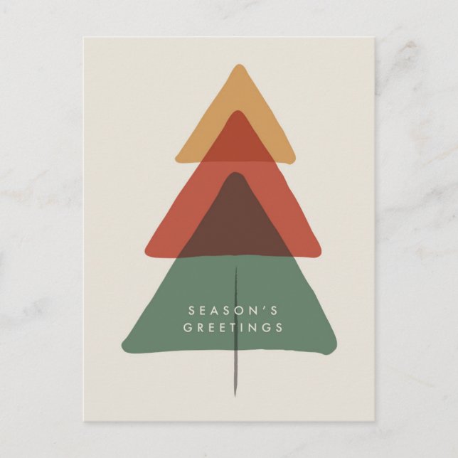 Postal Festiva Árbol en capas - saludos de temporada (Anverso)