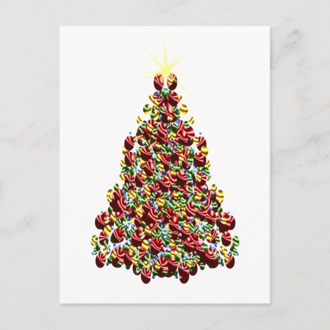 Postal Festiva Árbol navideño adornado (Anverso)
