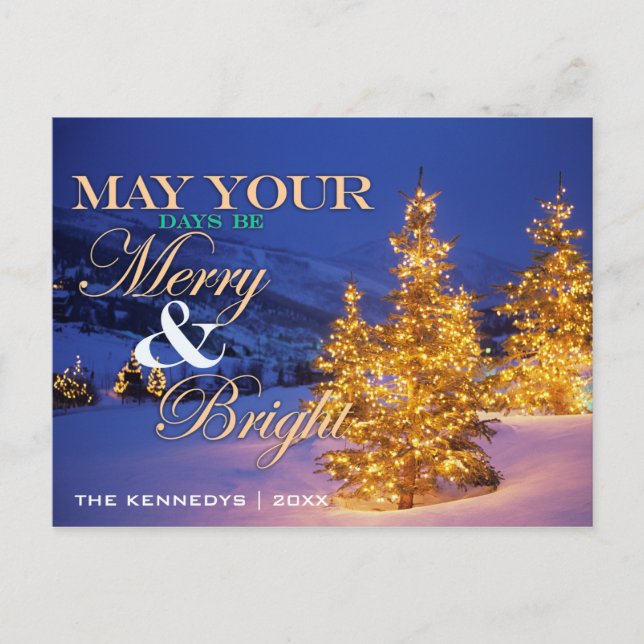 Postal Festiva Árboles de navidad, Park City, montañas de Wastch, (Anverso)