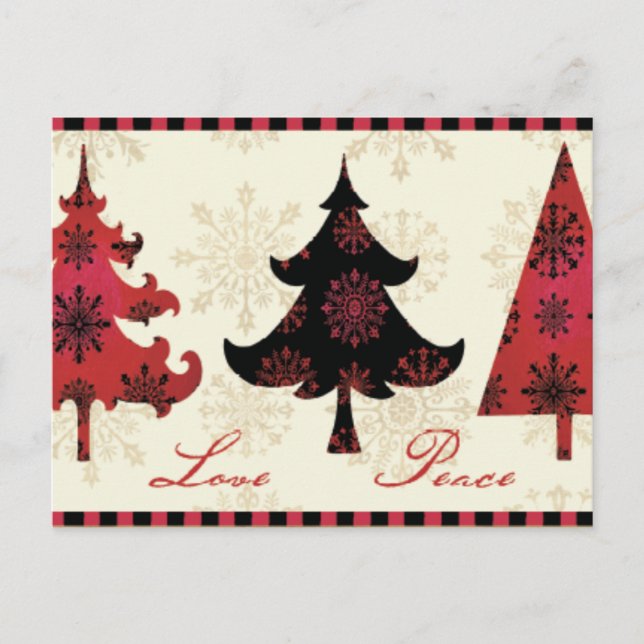 Postal Festiva Árboles navideños (Anverso)
