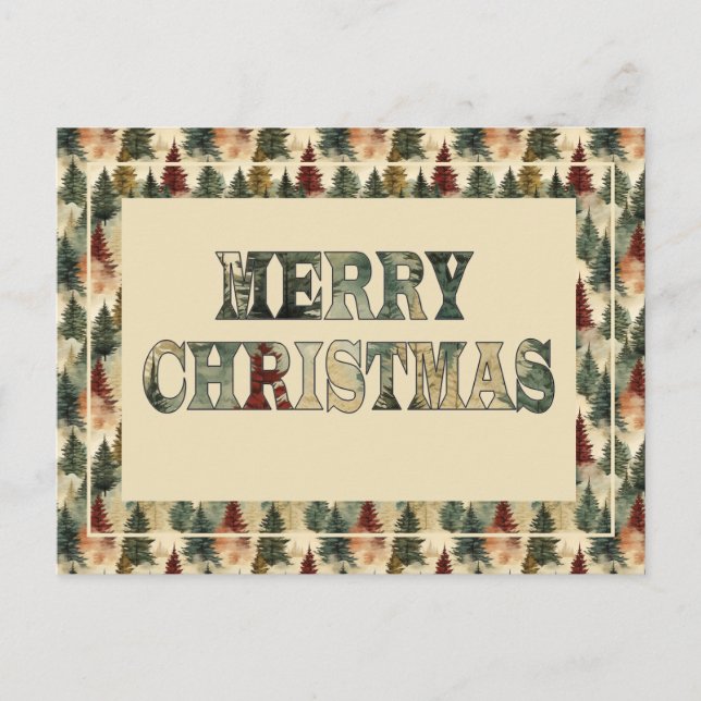 Postal Festiva Árboles navideños (Anverso)