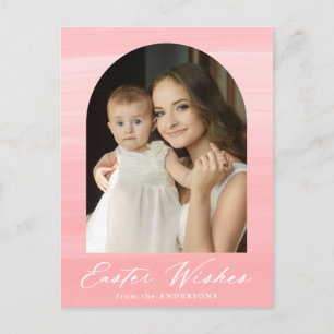 Postal Festiva Arco acuático rosa 2 Deseos de Pascua fotográfica