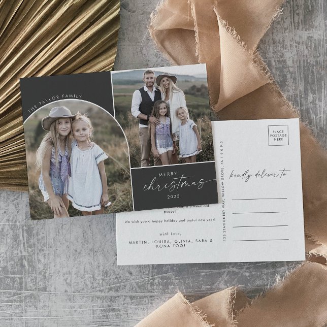 Postal Festiva Arco Boho moderno | Navidades de Fotos Familiares  (Subido por el creador)