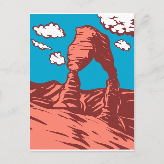 Postal Festiva Arco Delicado de Arte WPA en Parque Nacional de Ar (Anverso)