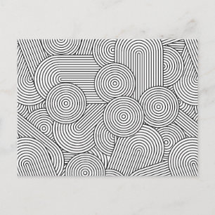 Postal Festiva Arco geométrico moderno de mediados de siglo Blanc