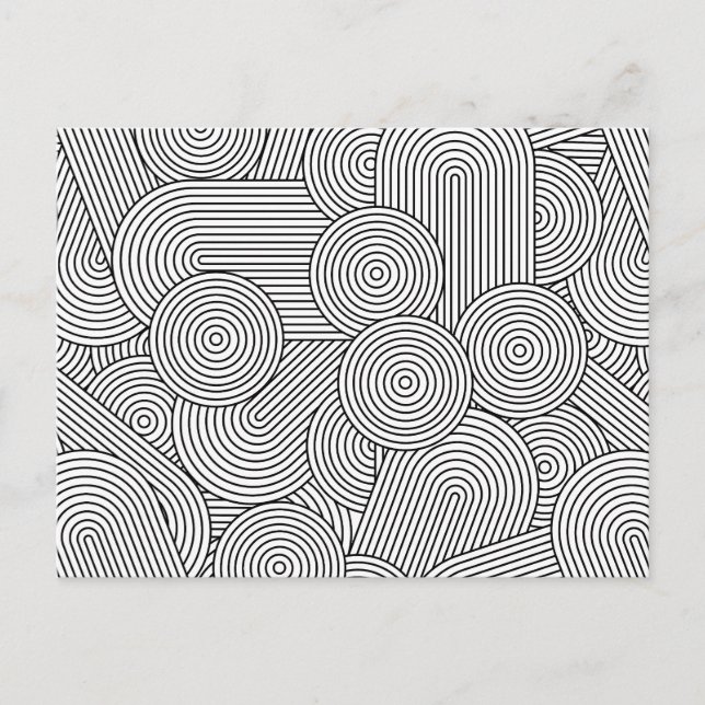 Postal Festiva Arco geométrico moderno de mediados de siglo Blanc (Anverso)