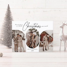 Postal Festiva Arcos simples forma 3 navidades de fotos