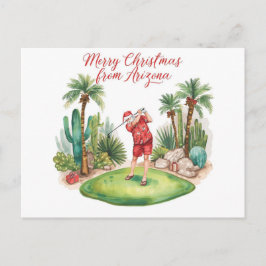 Postal Festiva Arizona Golf Christmas in Arizona   Santa Claus