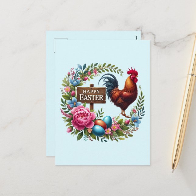 Postal Festiva Aroma de Cute Happy Easter (Anverso/Reverso In Situ)