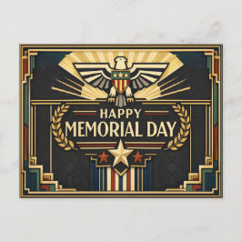 Postal Festiva Art Deco Patriotic Memorial Day 