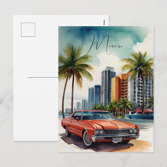 Postal Festiva Arte acuático de Miami (Anverso / Reverso)
